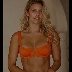 Monday Swimwear Clovelly Top Persimmon Jacquard